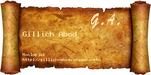Gillich Abod névjegykártya